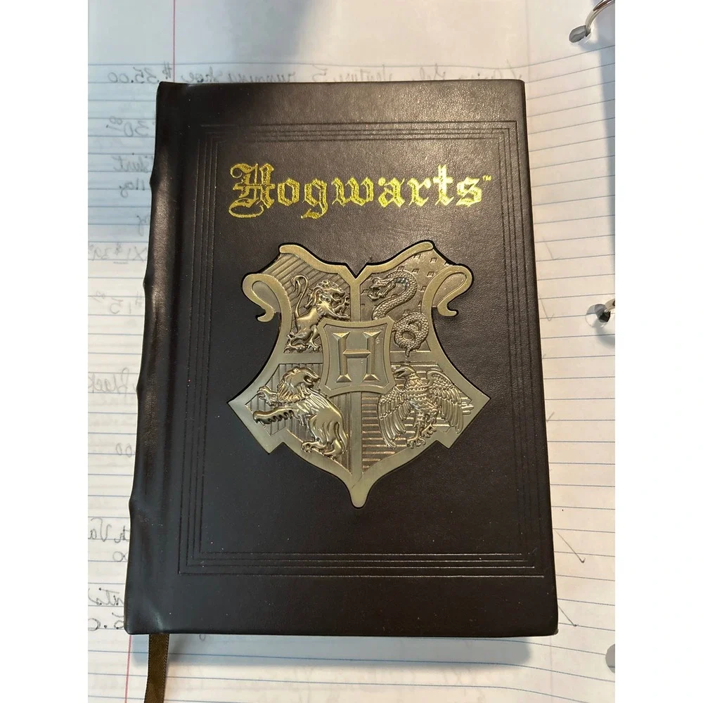 Harry Potter Hogwarts Crest Hardcover Journal Brown Faux Leather Notebook 719300